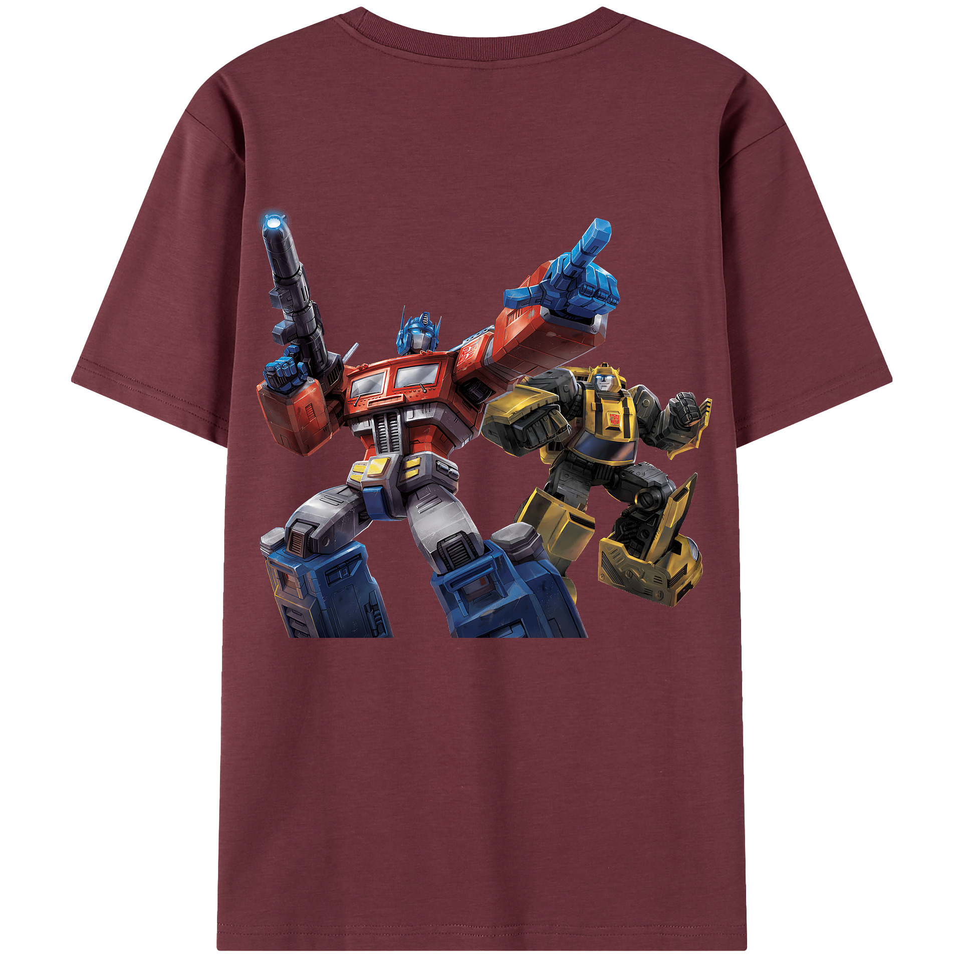 （画像用） Transformers トランスフォーマー 綿100％半袖Tシャツ（背面プリント）